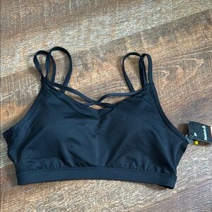 Black Strappy Women's Bralette sports bra